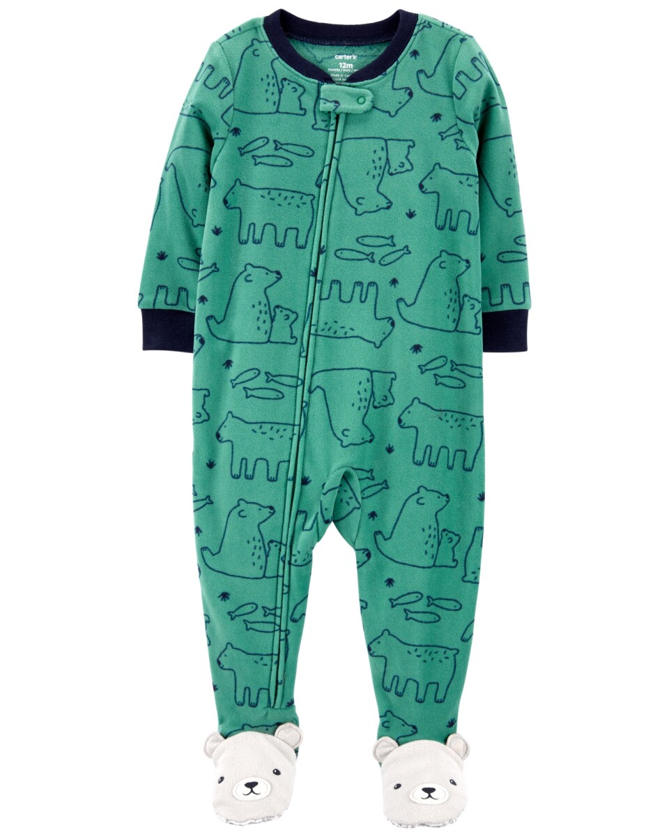 Pijama una pieza de micropolar con pie diseño oso polar 