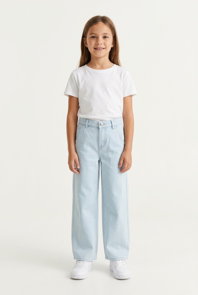Pantalon wide leg - Celeste 