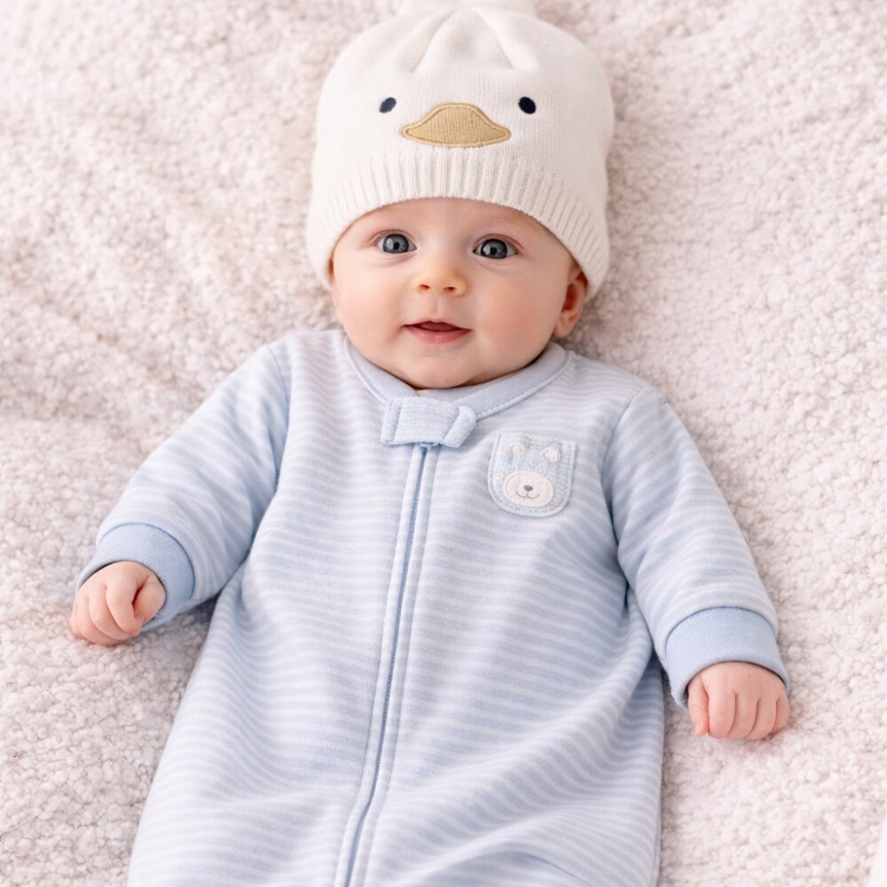 Set Gorro y escarpines de algodón carters beige