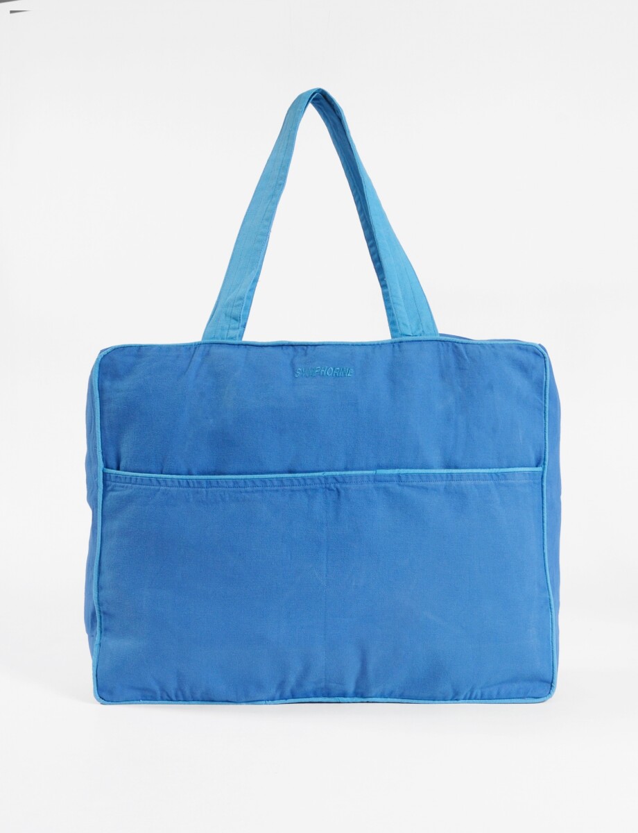 Bolso con vivos en contrastes - azul 