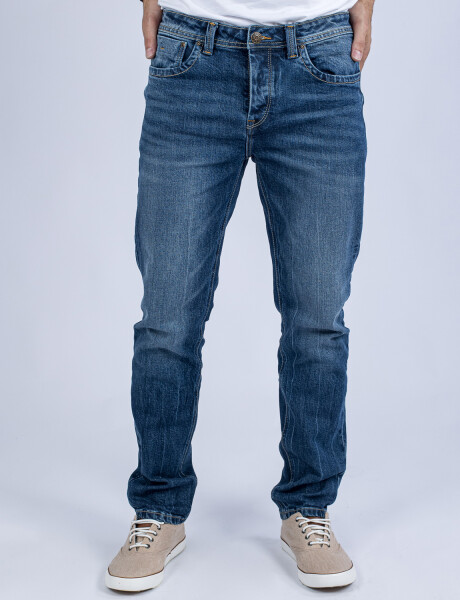 Jeans slim fit con botones para hombre UFO Ronny Azul Talle 32