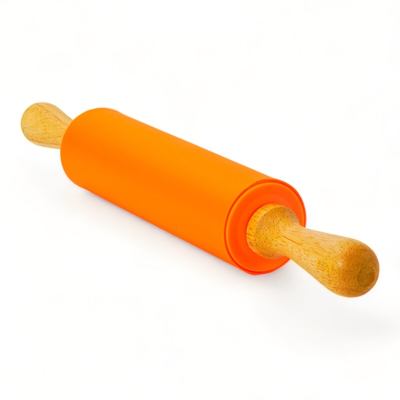 Palote Rodillo para amasar de silicona y madera 38cm Sin Color