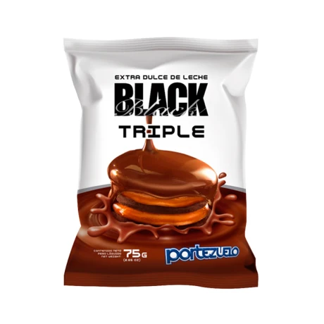 Alfajor PORTEZUELO Black x12 Triple Dulce de Leche