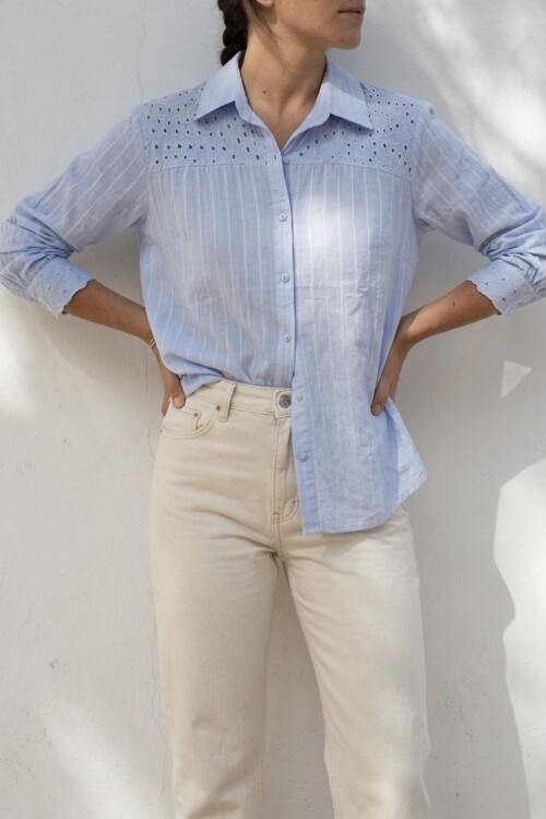 Camisa Belmont Celeste