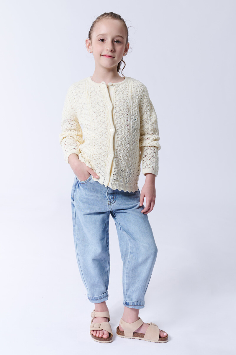 Saco punto calado Beige