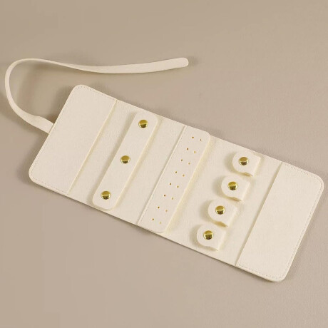 Joyero plegable para viaje gamuza - 10 x 24 cm Blanco