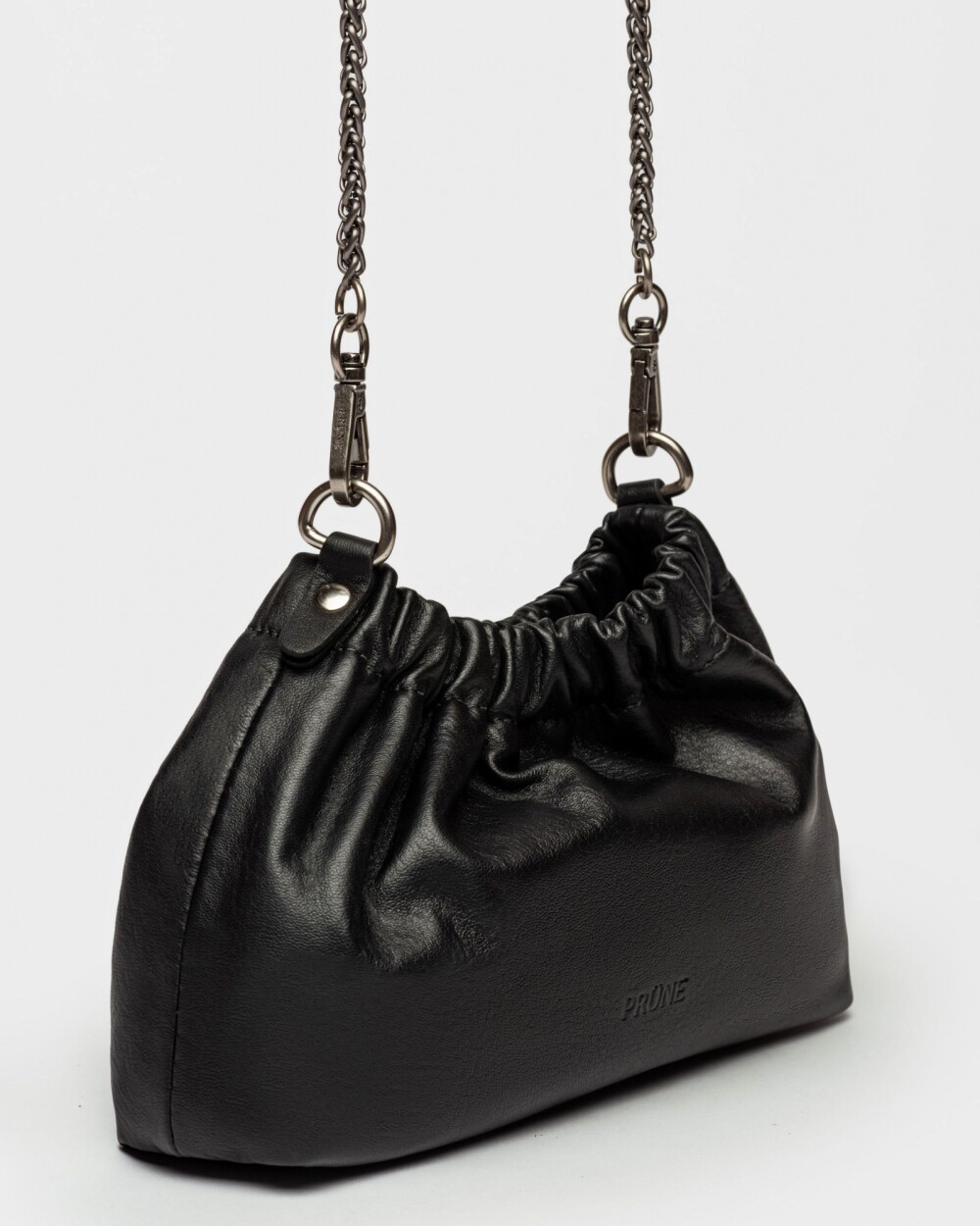 Mini bag Gina en cuero liso Negro