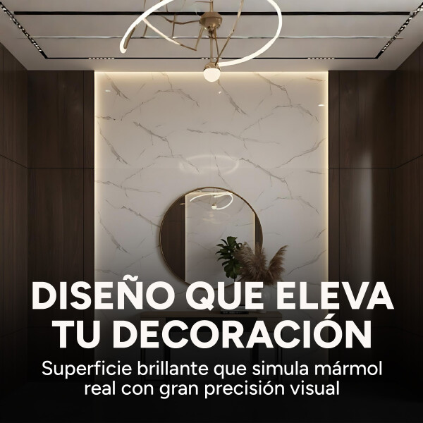 Pack x5 Placa PVC Símil Mármol 2,44x1,22m 3mm Resistente Gris Claro 2