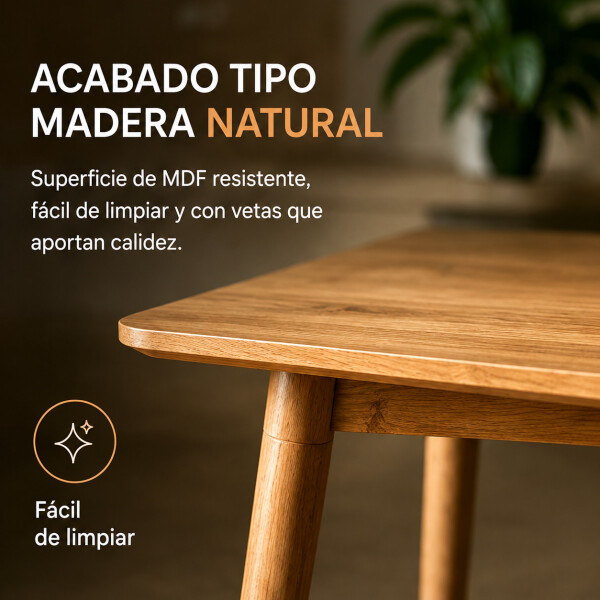 Mesa Comedor Combohome Eames Margot Rectangular 120 X 80cm Marrón 1