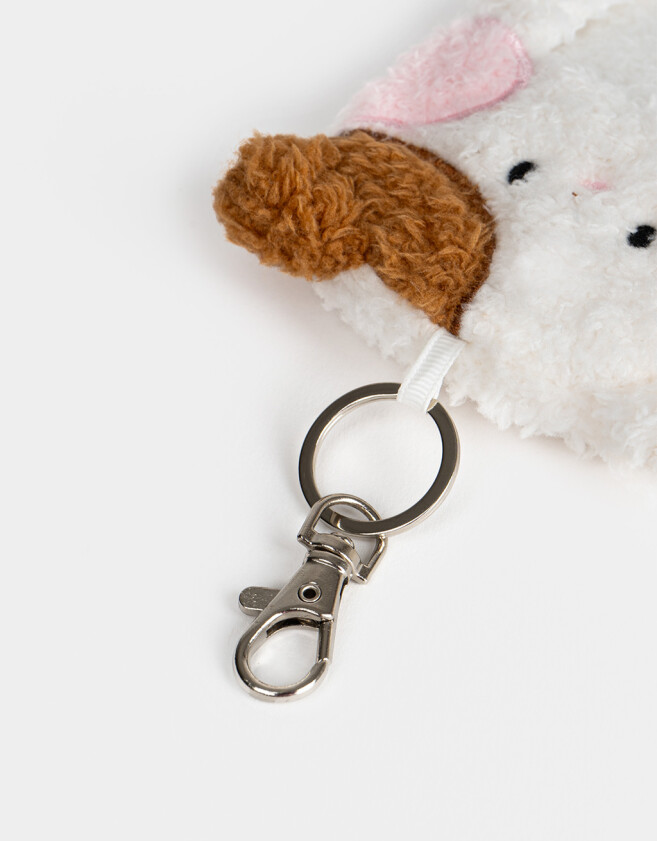 Llavero Lúdico Photo Frame Gatito De Peluche - Blanco Crudo