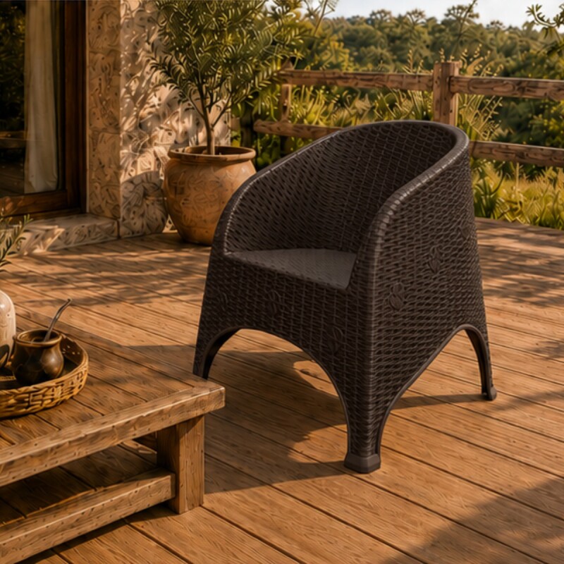 Sillón simil ratán MARRON
