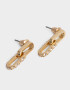 Aros Colgantes Cortos Con cubic zirconia Aros Colgantes Cubic Bañados En Oro - Dorado