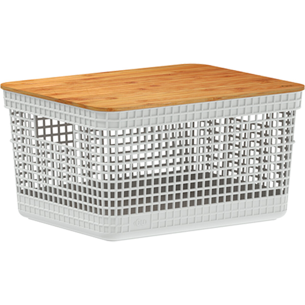 Organizador Rejilla M | Tapa Bambú - Blanco 