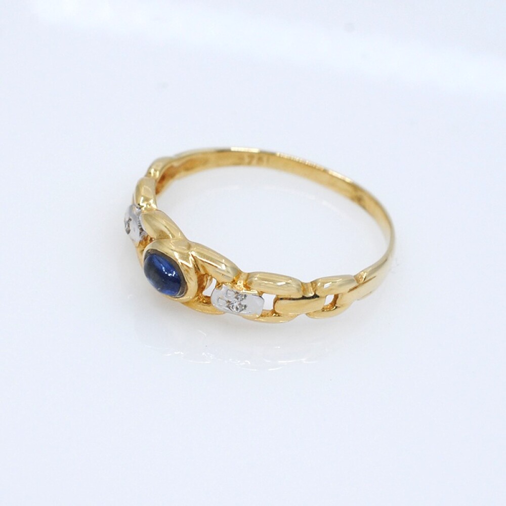 Anillo oro 18k , zafiro y brillantes Anillo oro 18k , zafiro y brillantes
