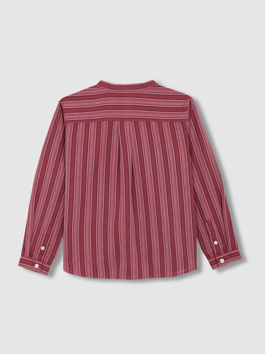 Camisa Mao Rayas Berenjena