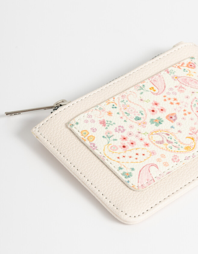 Tarjeteros Flores Monedero Estampado - Estampado Flores