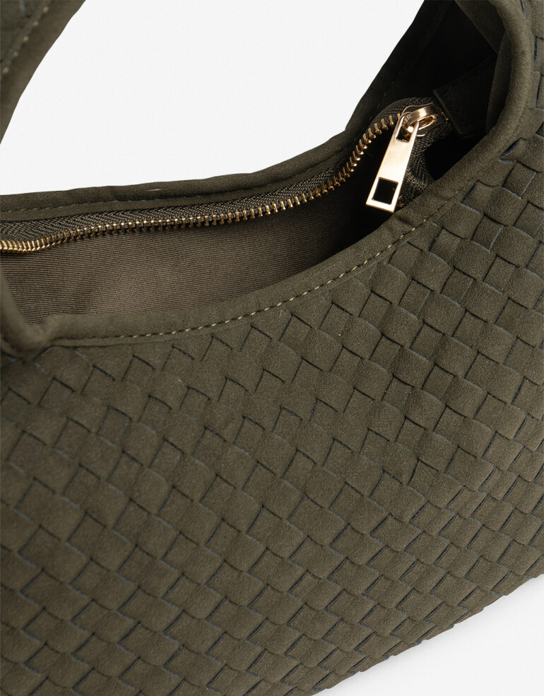 City Cartera City Trenzada - Verde Kaki