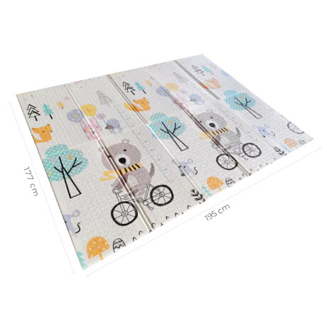 Alfombra Antigolpes Reversible Plegable Carestino 177x195cm Oso