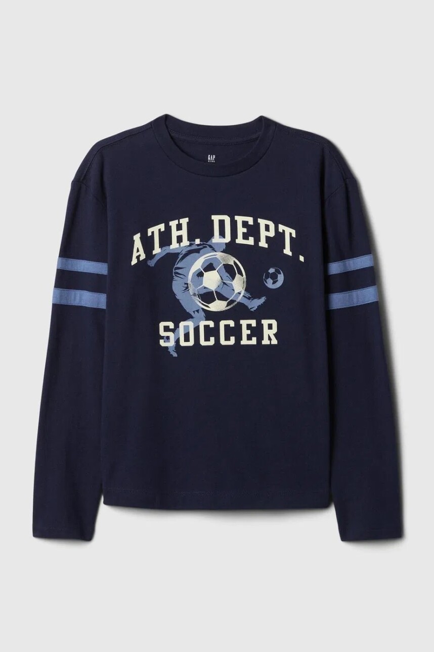 Remera Grafico Manga Larga Niño Tapestry Navy