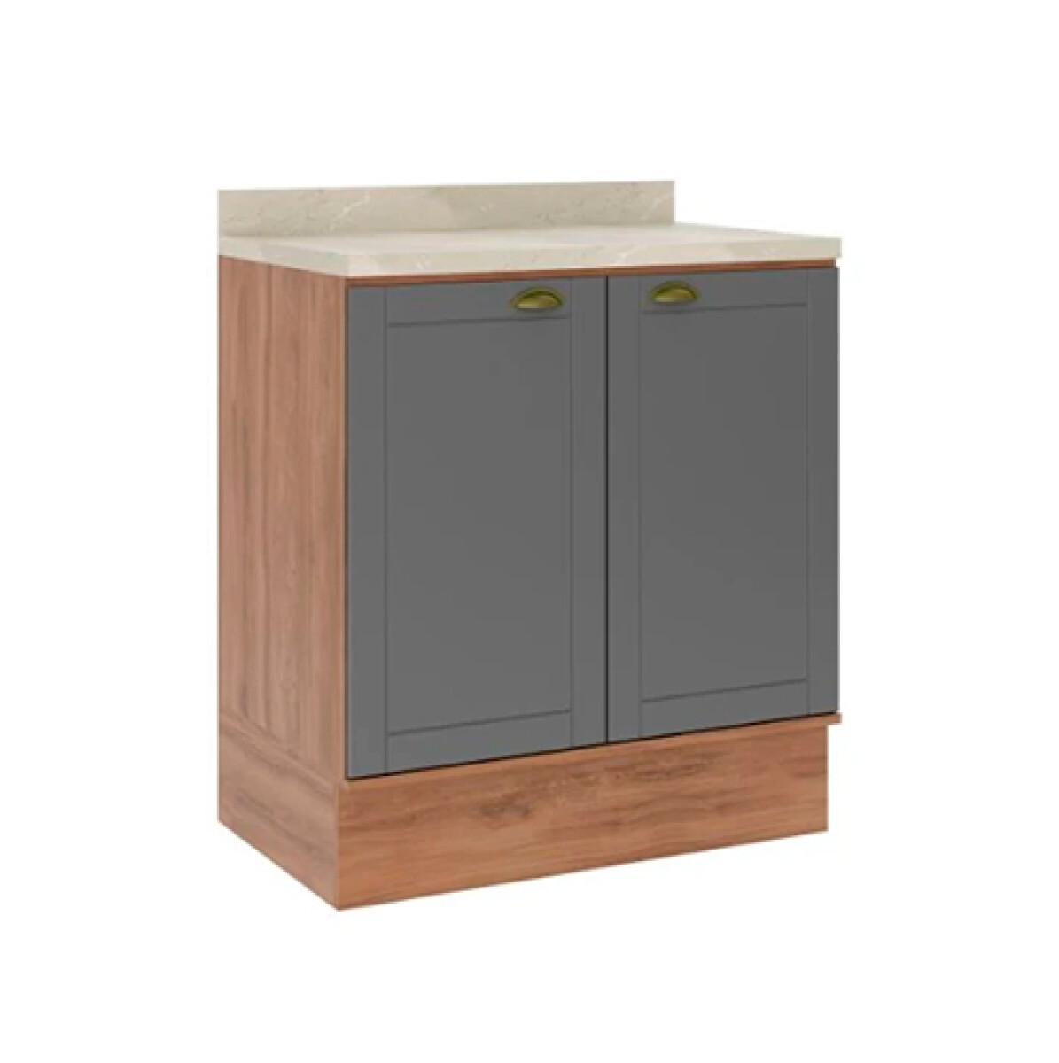 BAJO MESADA BV 0.80m 2 Puertas -Nogal -Titanio-260931980 - N/A 