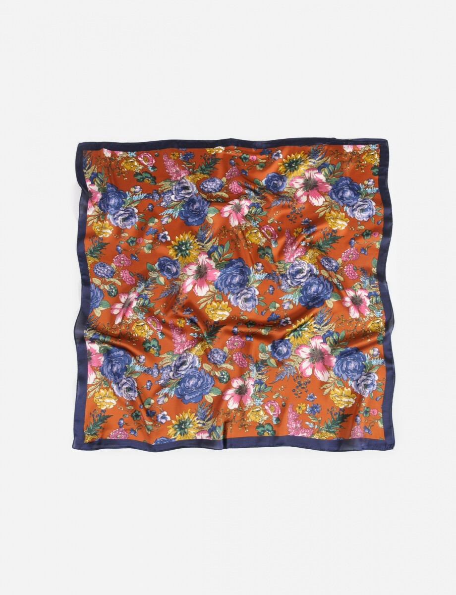 Pañuelo floral vintage - naranja 