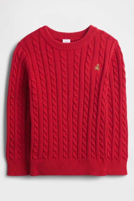 Buzo De Algodón Cable Toddler Niño Modern Red
