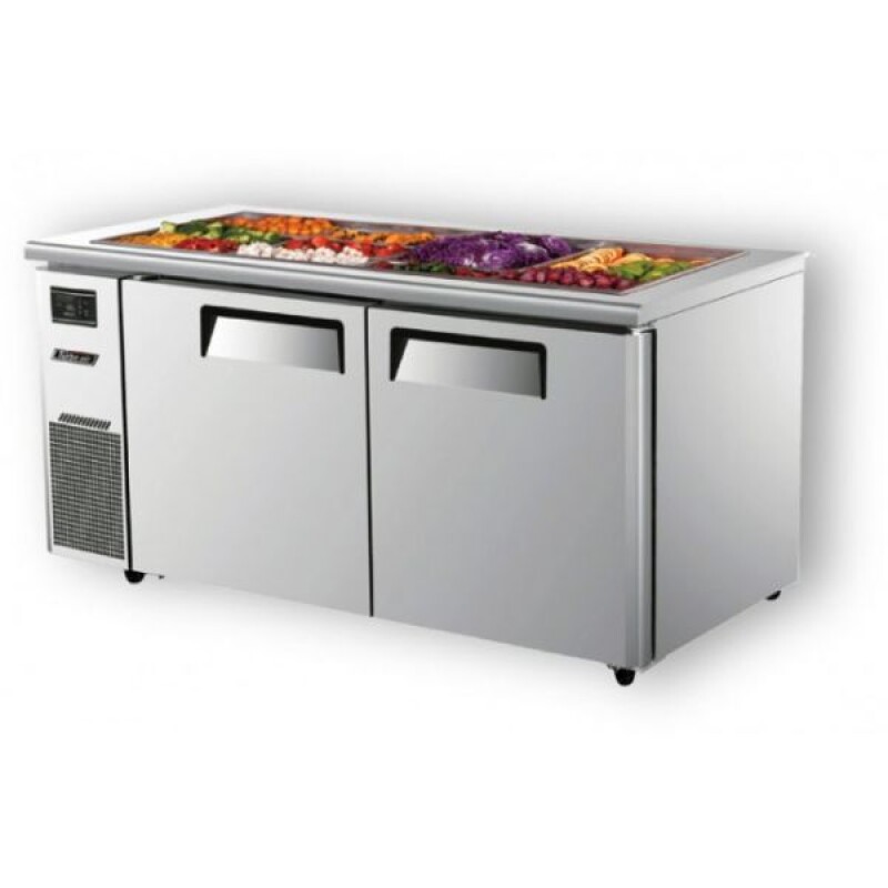 Mesa de trabajo refrigerada con buffet de ensalada 2 puertas Turbo Air Mesa de trabajo refrigerada con buffet de ensalada 2 puertas Turbo Air