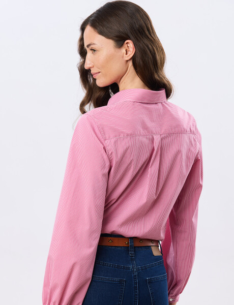 CAMISA CUADROS CON FRUNCES Rojo