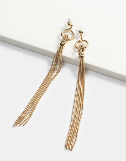 Aros Colgantes Largos Metal Aro Classic Long - Dorado