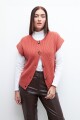 Cardigan manga corta lacre