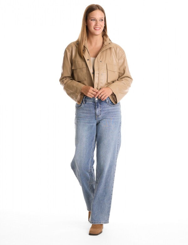 Chaqueta Eco Cuero TOSTADO