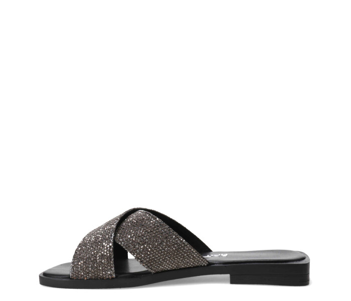 Sandalias de Mujer Bottero con Tiras Cruzadas de Brillos Negro