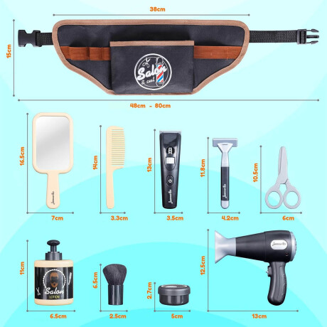 Set Completo x10 Peluquería Barbería Infantil Secador El Rey Set Completo x10 Peluquería Barbería Infantil Secador El Rey