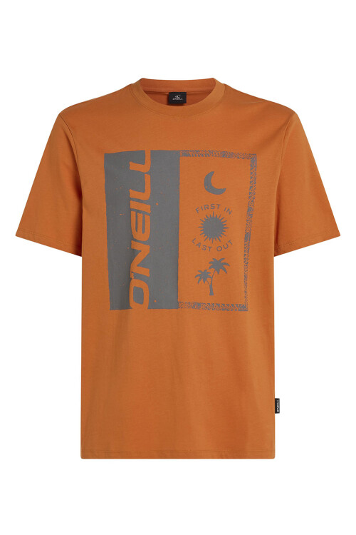 Remera O'Neill Front Print Negro Naranja