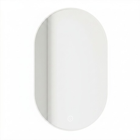 Espejo Vertical Lumax Moddy Marco Ovalado y Luz Led 50x70cm Blanco