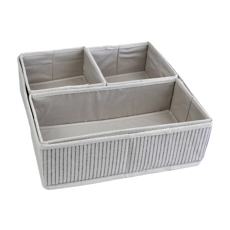CAJA ORGANIZADORA X4PCS TELA/CARTON PLEGABLE RAYADA CAJA ORGANIZADORA X4PCS TELA/CARTON PLEGABLE RAYADA