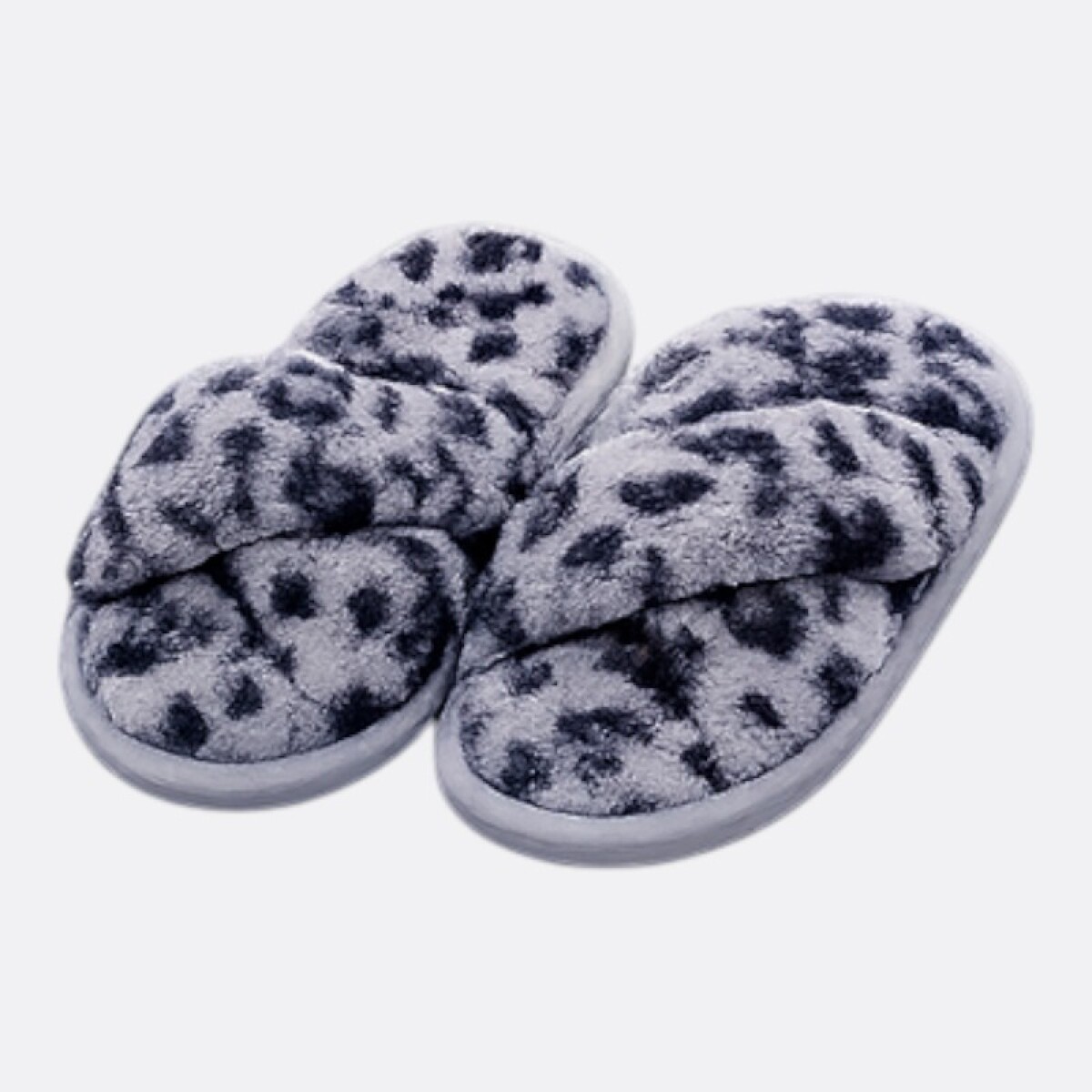 Pantuflas Cruzadas Animal Print Colores - Print Gris 
