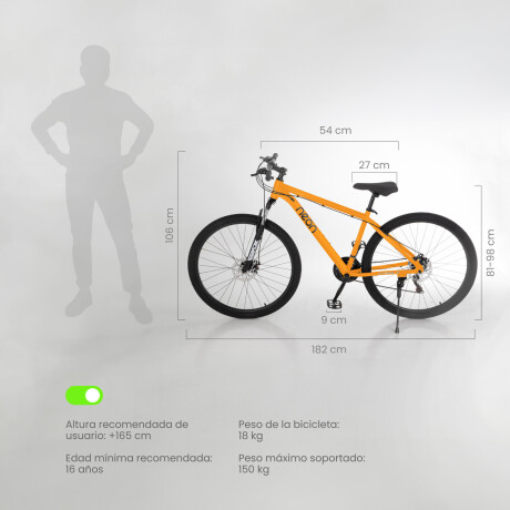 Bicicleta Montaña Bike Ruta R29 Freno Disco Acero Naranja