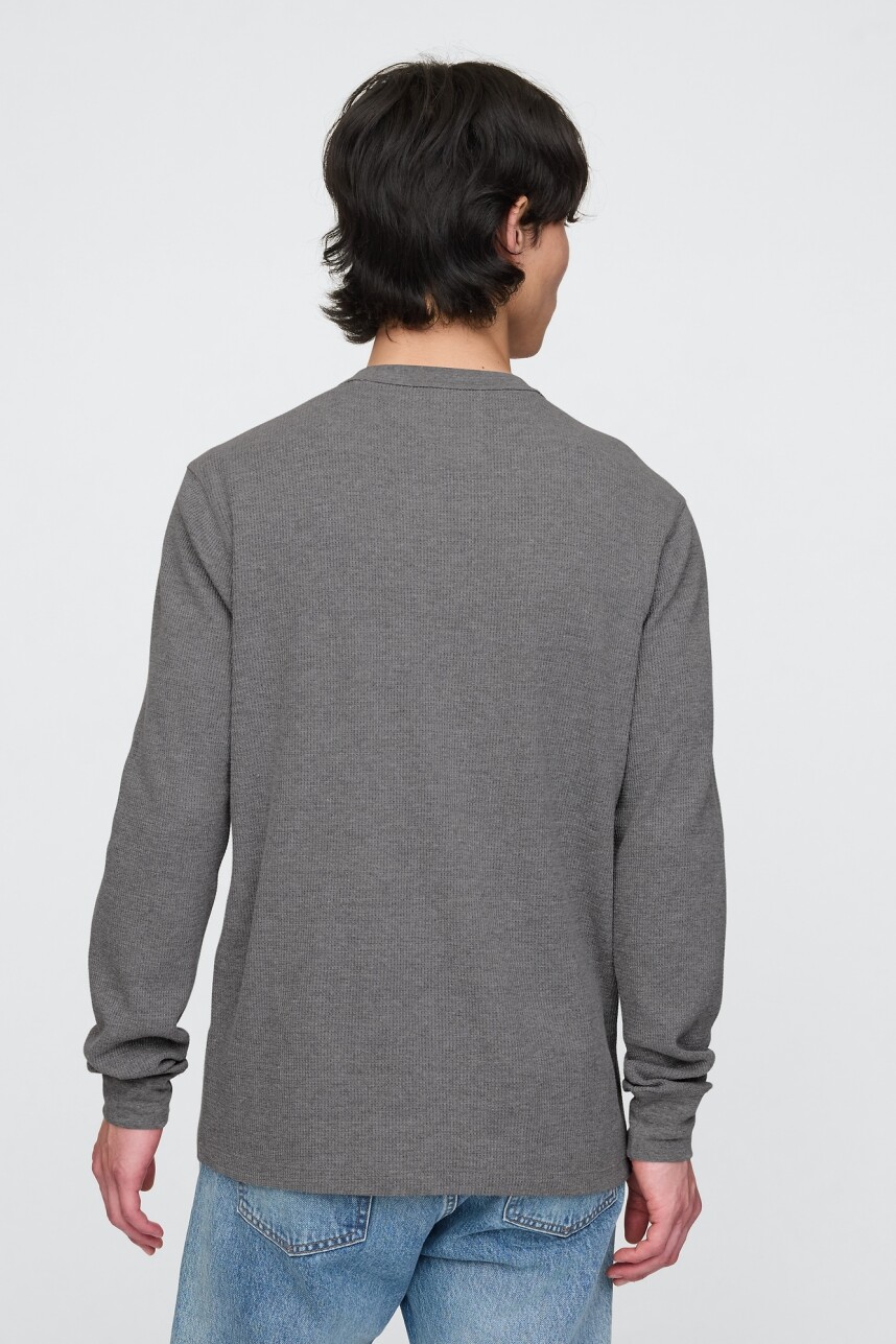 Remera Logo Gap Manga Larga Heather Grey