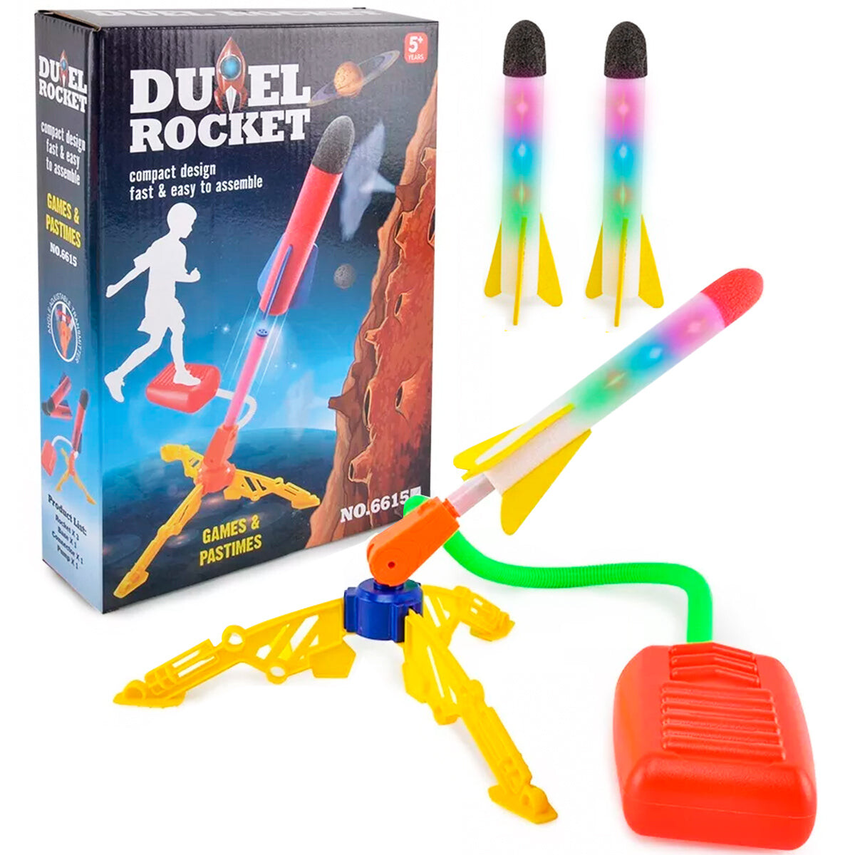 Lanzador De Cohetes Espuma Juego Infantil Con Luces 