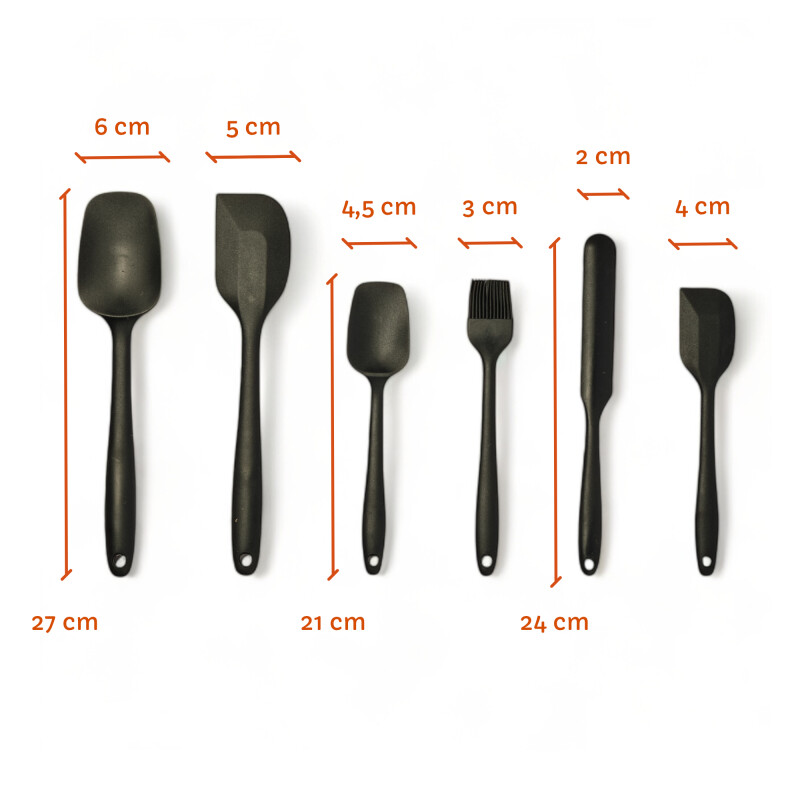 Set 10 Utensilios de Reposteria Negro
