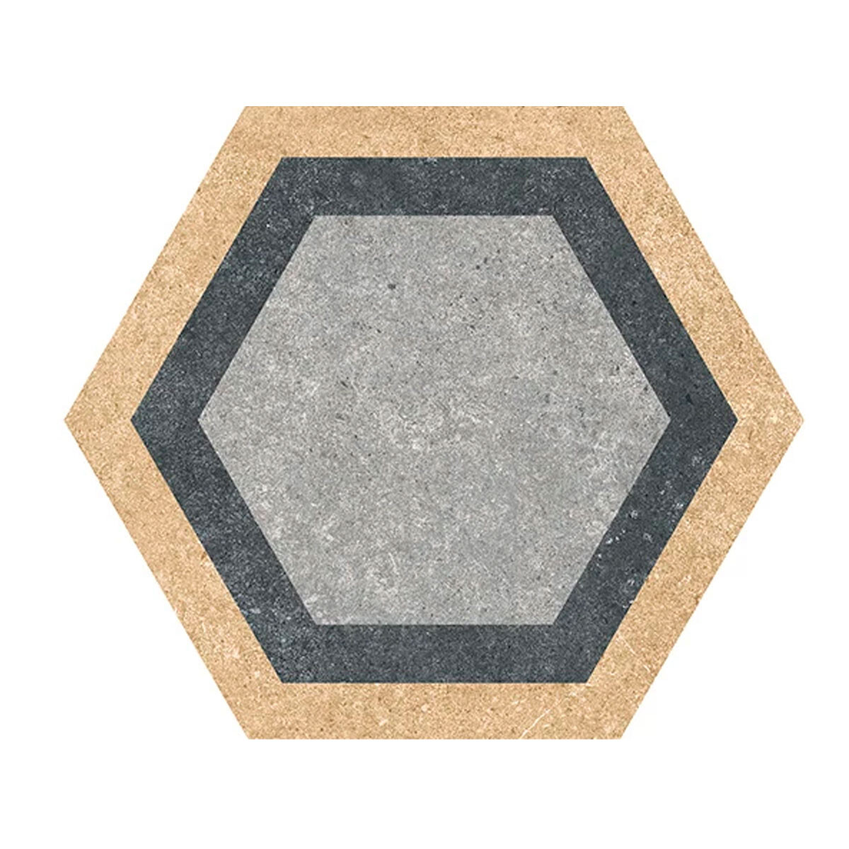 Porcelanato Hexagonal Beige Gris Mate 22X25Cm Piso Pared - GAMAS DE BEIGE 