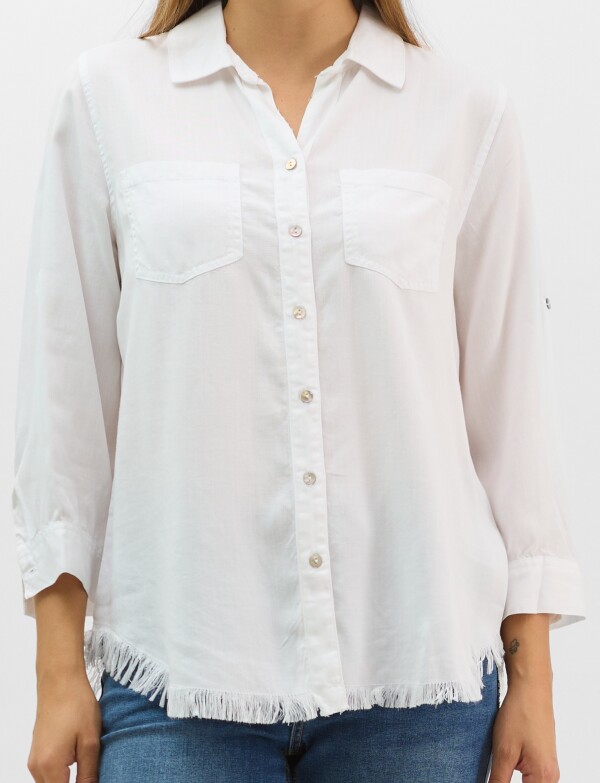 Camisa Tencel Flecos BLANCO