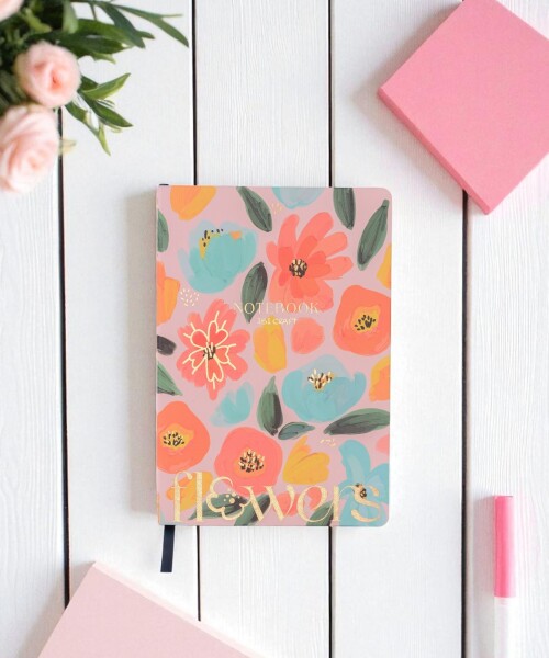 Cuaderno ibi craft - ecocuero - 142x210mm - 80 h. - Coleccion "Flowers" Cuaderno ibi craft - ecocuero - 142x210mm - 80 h. - Coleccion "Flowers"