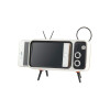 Soporte para escritorio diseño televisor retro color gris Soporte Para Escritorio Diseño Televisor Retro Color Gris