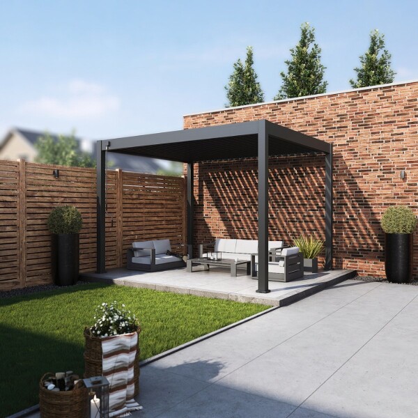 Pergola Moderna Aluminio Regulable 3x3 Desague Incl Patio AX Pergola Moderna Aluminio Regulable 3x3 Desague Incl Patio AX