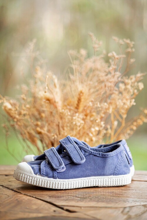 Basquet doble velcro enzimático Azul