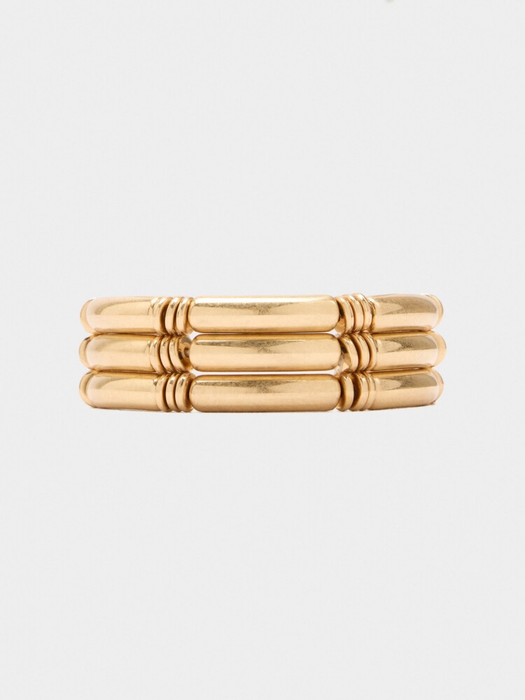 Set De Pulseras Elásticas Segmentadas dorado