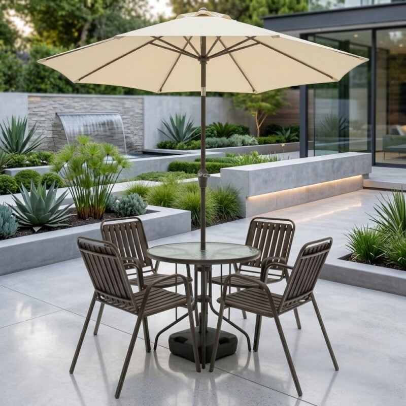 JGO JARDIN MARRON C/SOMBRILLA 6PZAS Unica