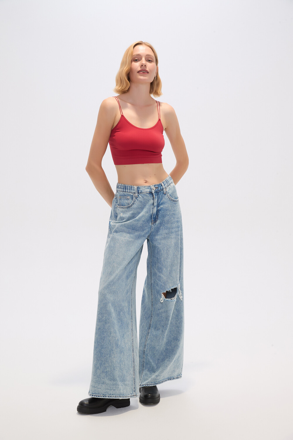 Pantalon Bausea Celeste Grisaceo